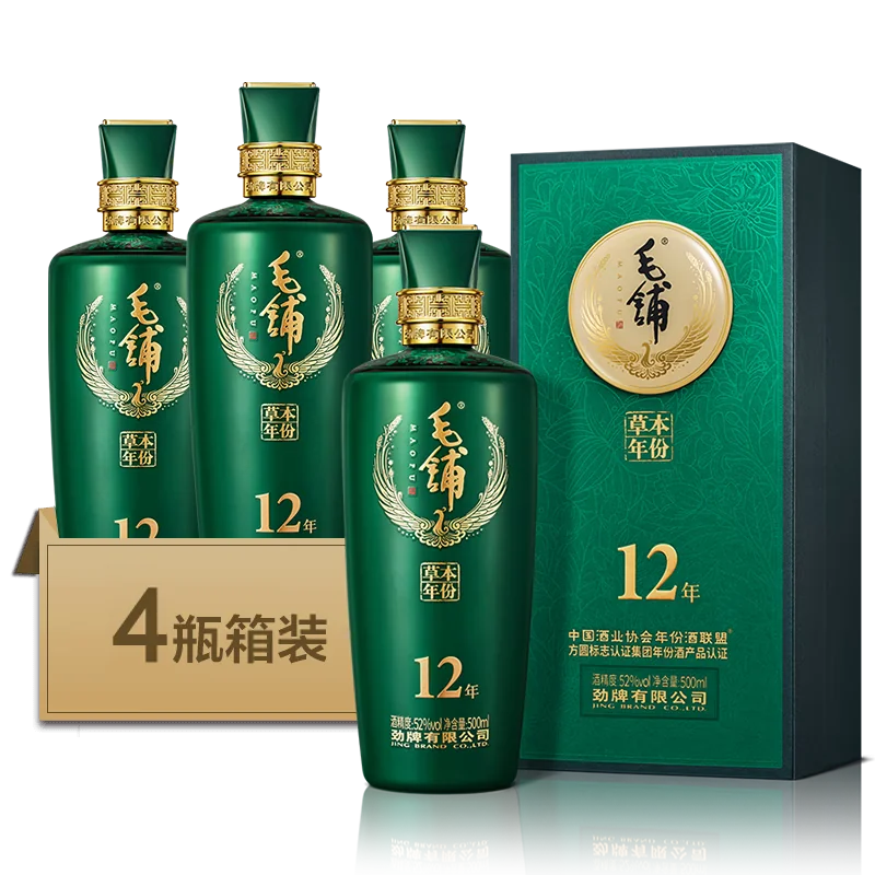 毛铺 · 毛铺草本年份酒・12 年 · 52%vol · 500ml - 6