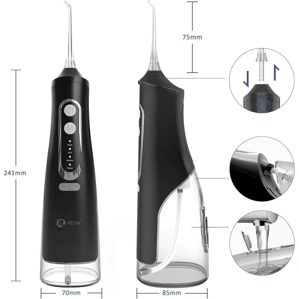 REVA – M209 Cordless Water Flosser – 310ml – 4 Modes - 3