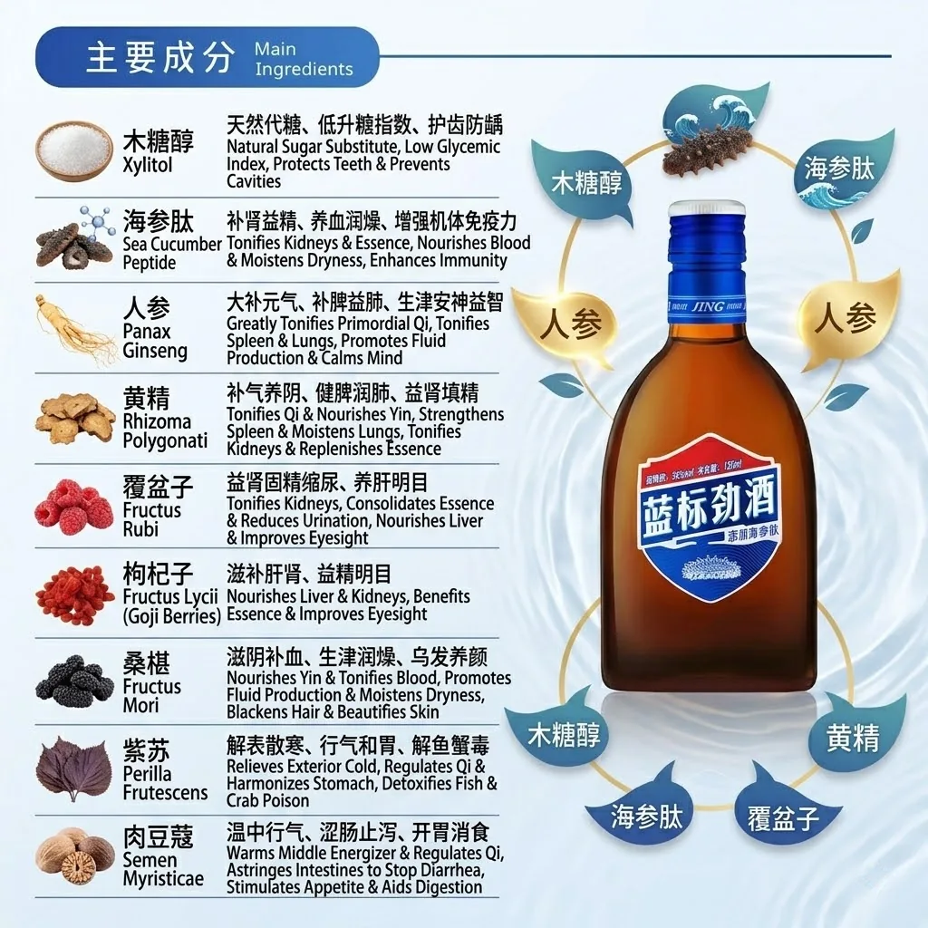劲牌 · 蓝标劲酒 · 36%vol · 125ml*6瓶 (赠50ml*6瓶+酒壶) - 2