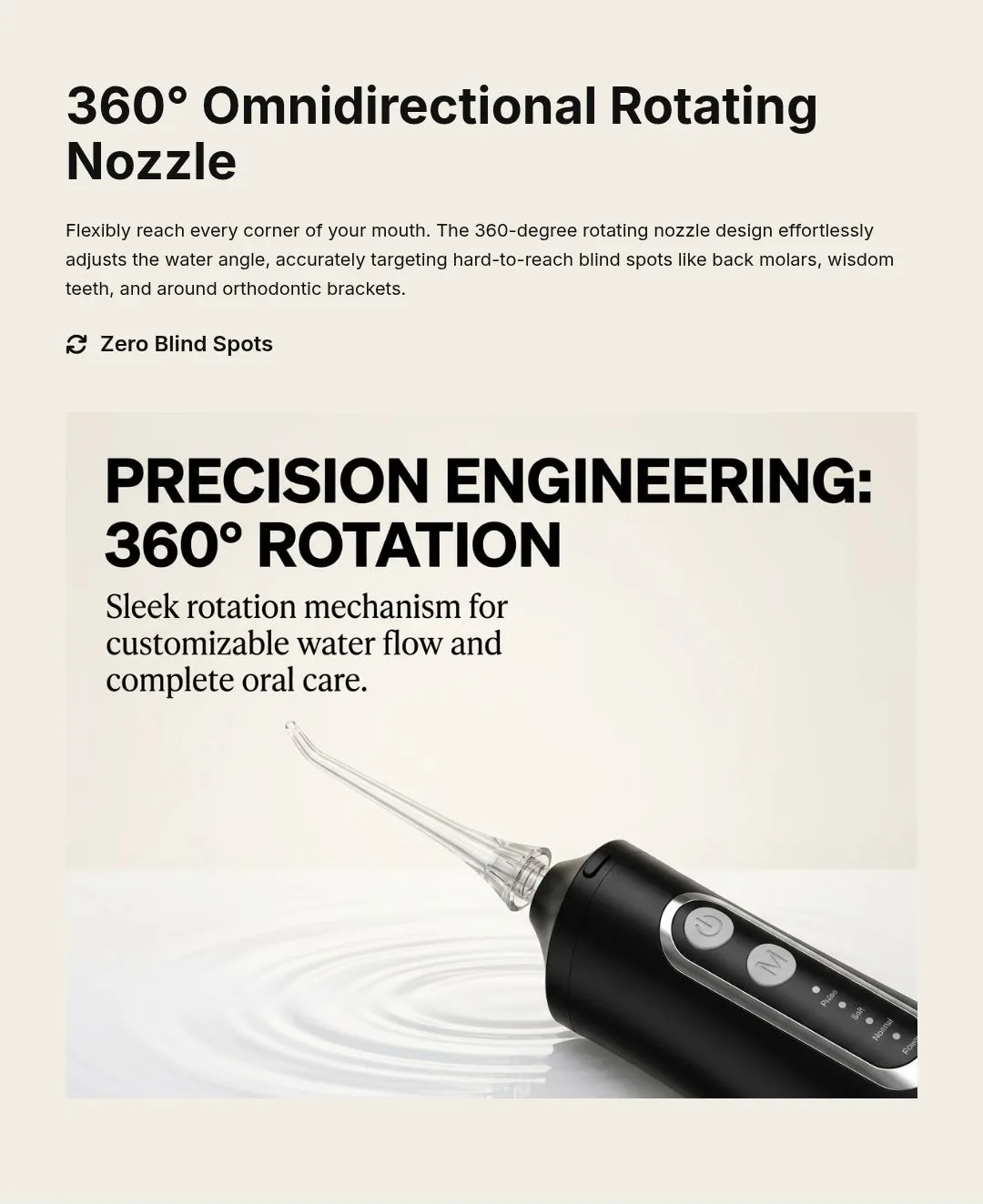 REVA – M209 Cordless Water Flosser – 310ml – 4 Modes - Detail 10