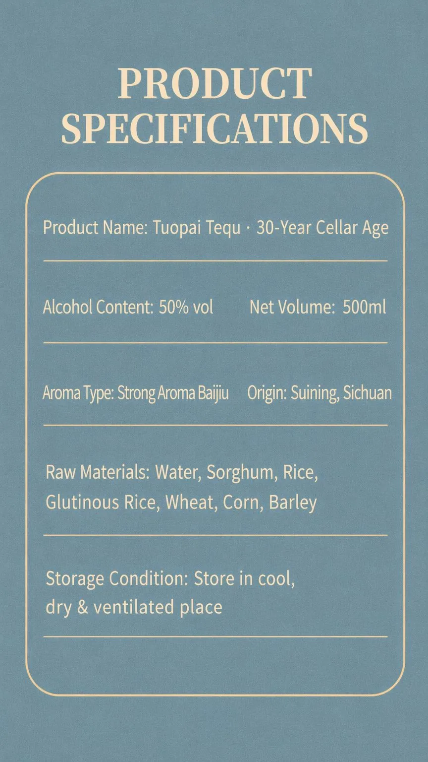 沱牌 · 特曲窖龄30 · 50%vol · 500ml - 详情图 2