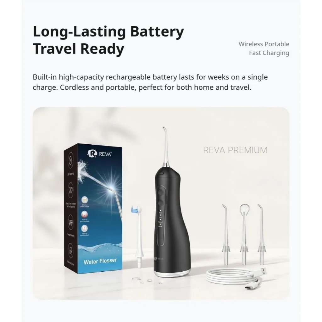 REVA – Portable Cordless Water Flosser – 300ml – 4 Modes - 3