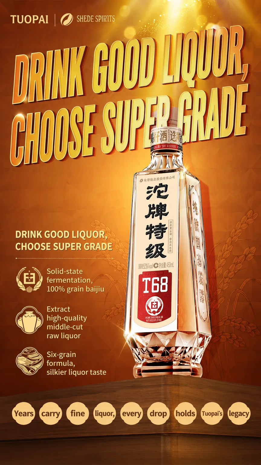 沱牌 · 特级T68 · 50%vol · 480ml - 详情图 1