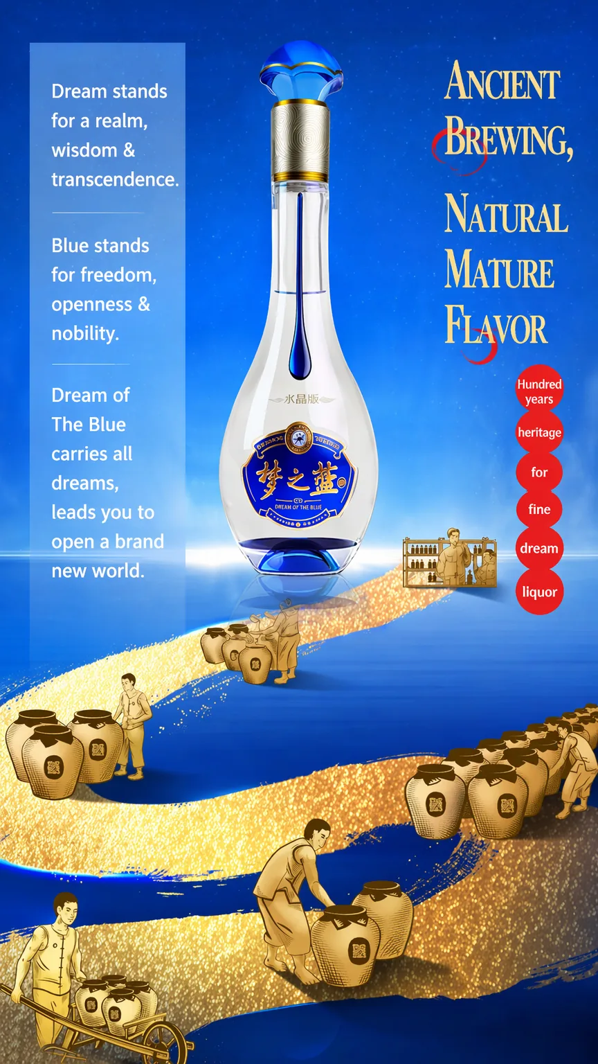 洋河 · 梦之蓝水晶版 · 52%vol · 500ml 礼盒装 - 详情图 5